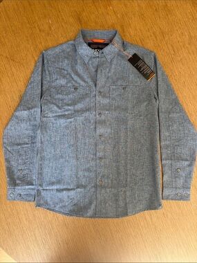 Orvis Men’s Tech Chambray Long Sleeve Work Shirt Medium NWT UPF 40